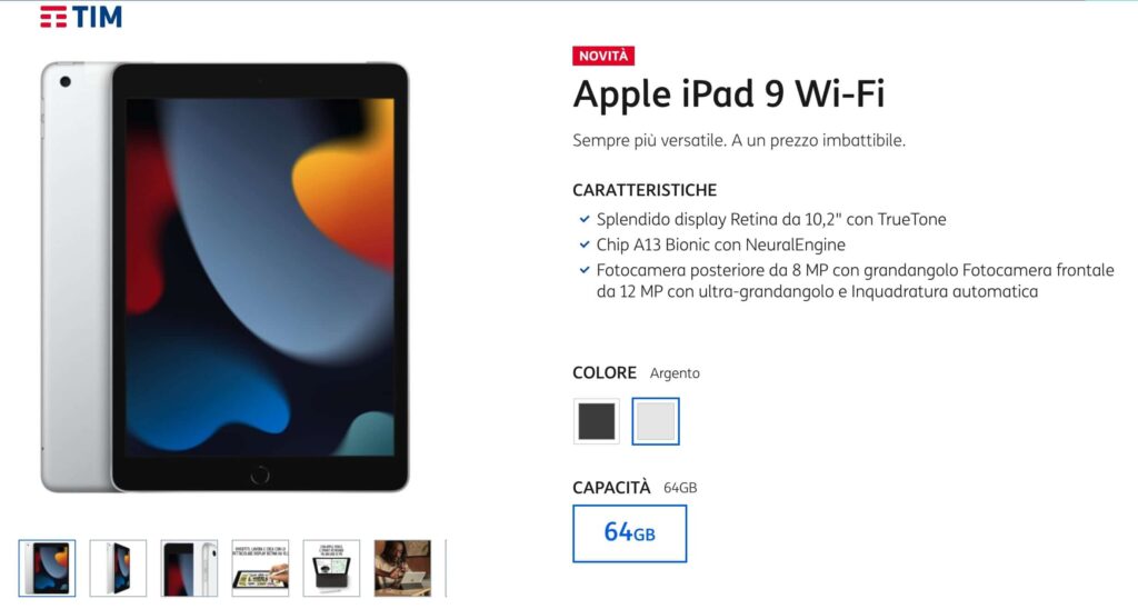 iPad 9 con TIM WiFi Special Young
