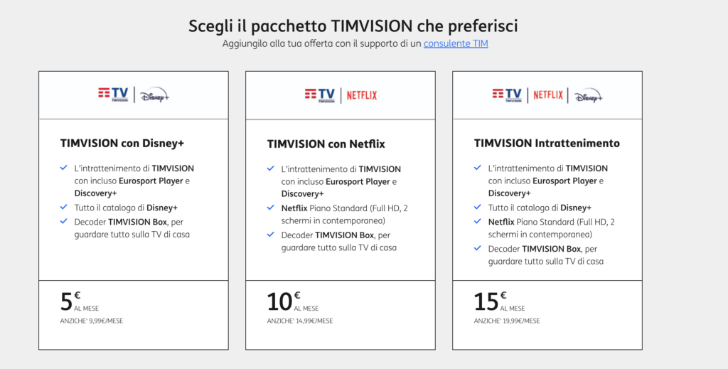 Guarda TIMVISION sulla TV di casa da 6,99€ al mese