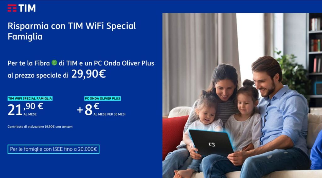 TIM WiFi Special Famiglia, internet da € 21,90