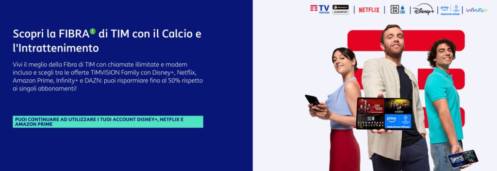 Fibra a Casa con l’intrattenimento di TIMVision