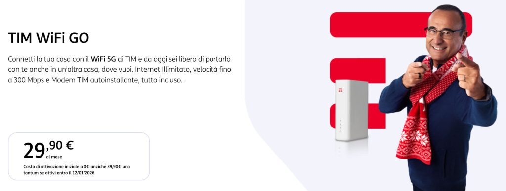 TIM WiFi Go da 10,90 € al mese