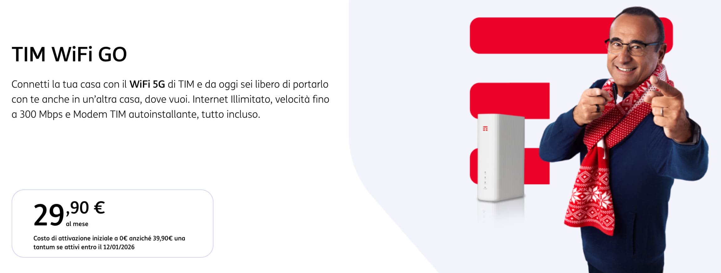 TIM WiFi Go da 10,90 € al mese