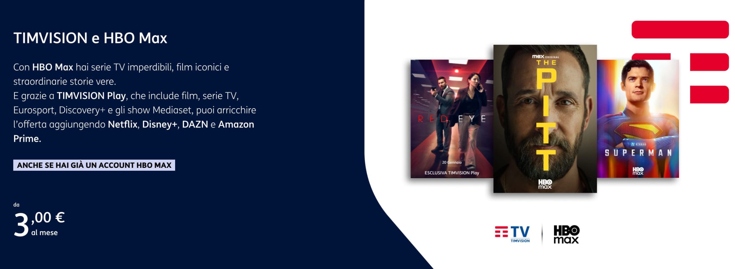 Offerta HBO Max con TIMVision XS da 3 € al mese