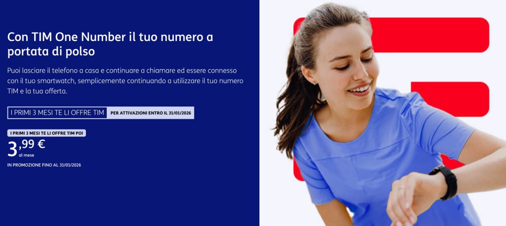 Tim One Number gratis per i primi 3 mesi