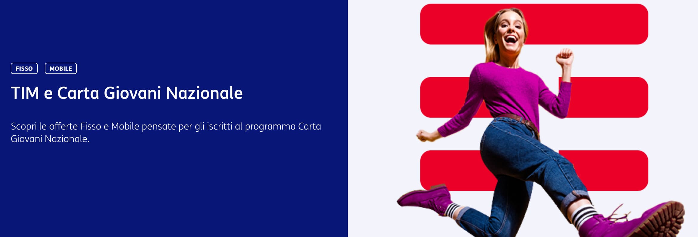 Offerta su Fibra e TIMVision con Carta Giovani