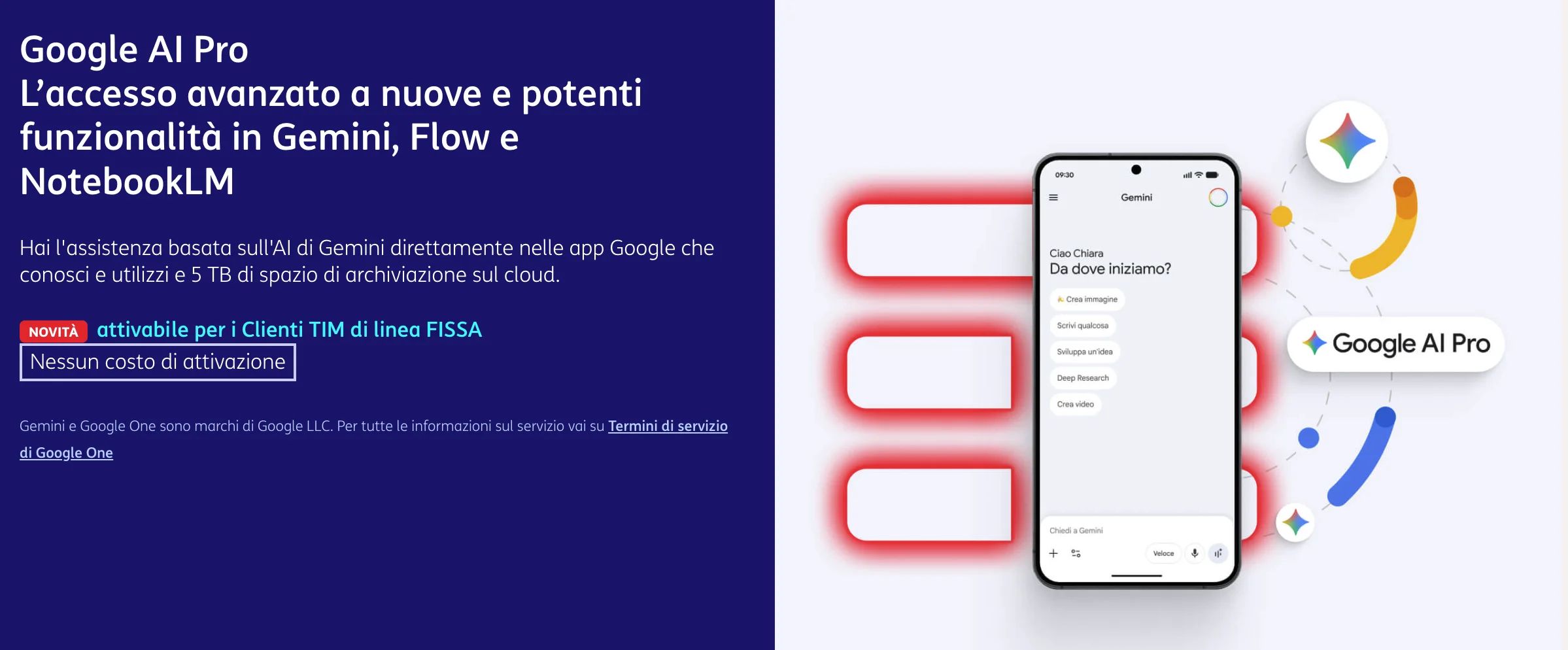 Gemini gratuito per i clienti TIM