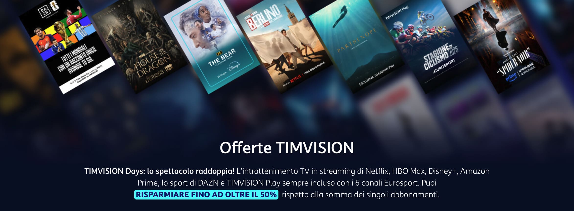 Offerte TIMVision a partire da 4 € al mese